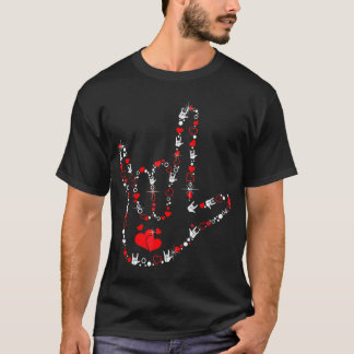 Valentines Day I Love You Hand Sign Asl Heart Wome T-Shirt