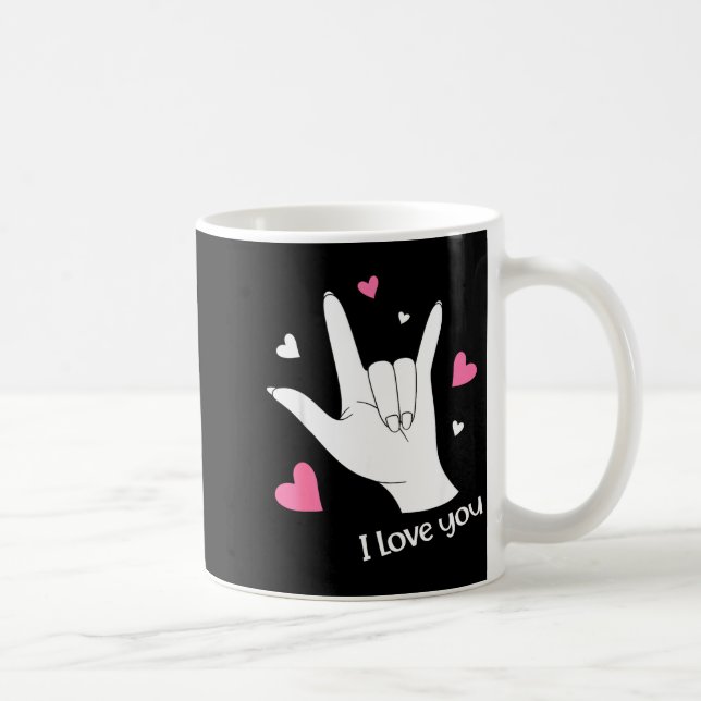 Valentines Day I Love You Hand Sign Language Asl H Coffee Mug (Right)