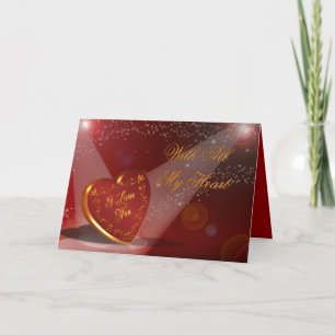 Valentine's Day I love you Heart in spotlight Holiday Card
