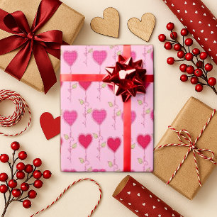Valentine's Day I Love You Stem Script Wrapping Paper