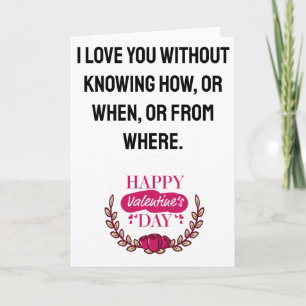 valentines day I love you without knowing how Holiday Card