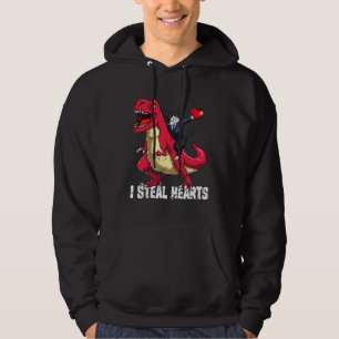 Valentines Day I Steal Hearts Dabbing Cat Riding D Hoodie