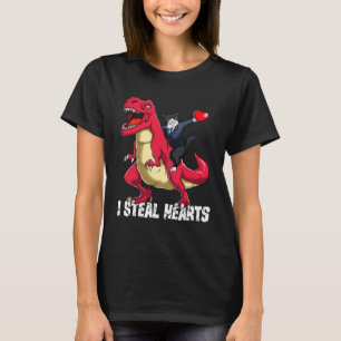Valentines Day I Steal Hearts Dabbing Cat Riding D T-Shirt