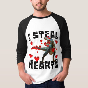 VALENTINES DAY I STEAL HEARTS FUNNY DINOSAUR T-Shi T-Shirt