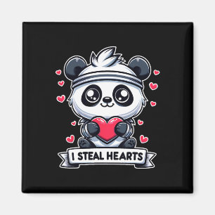Valentine's Day I Steal Hearts Panda Bear Cute Fun Magnet