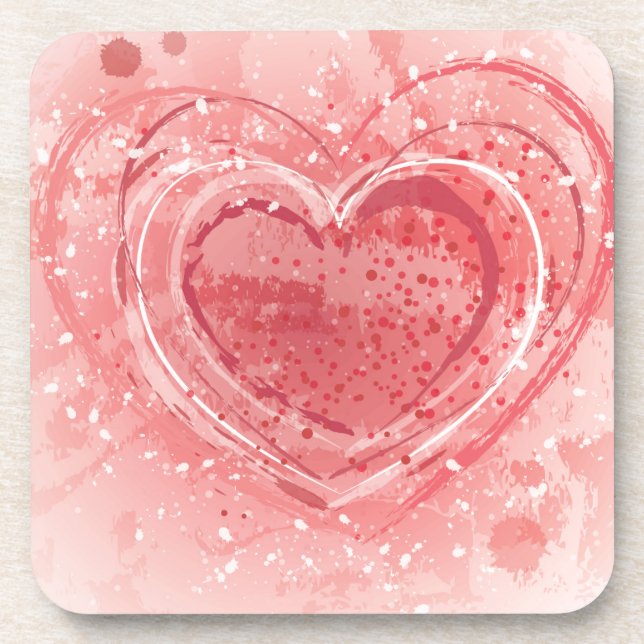 Valentine's Day Illustration Coaster (Front)