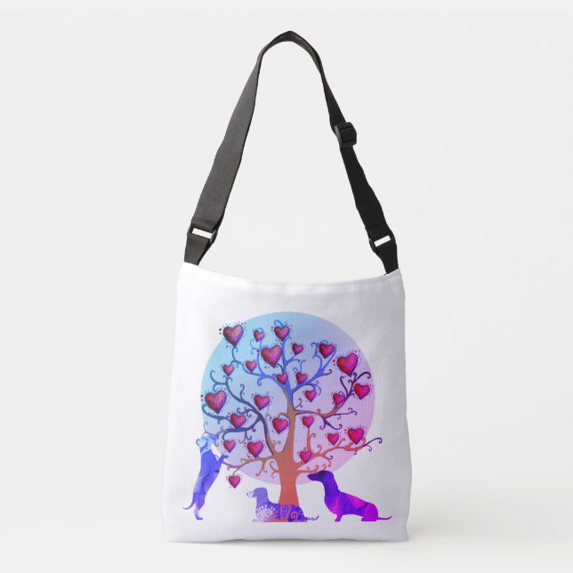 Valentine's day illustration, Dachshunds Bag (Front)