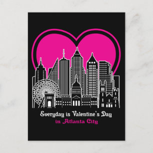 Valentine's Day in Atlanta City Postcard