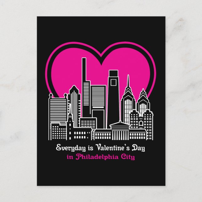 Valentine's Day in Philadelphia City Postcard (Front)