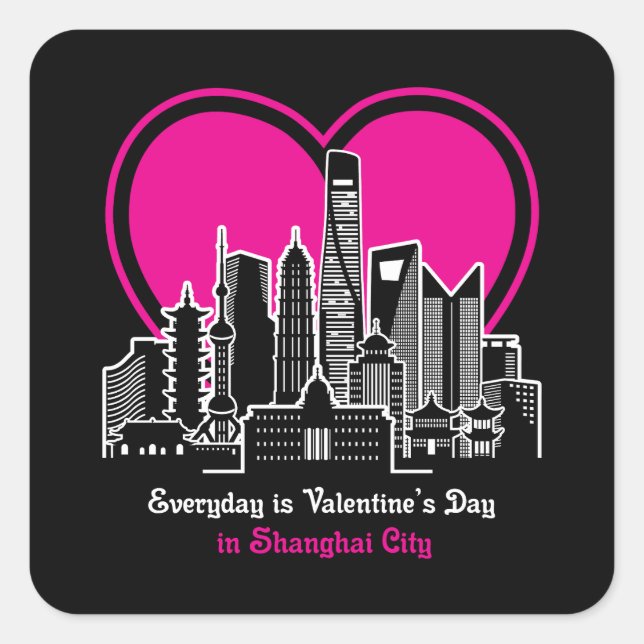 Valentine's Day in Shanghai City Square Sticker (Front)