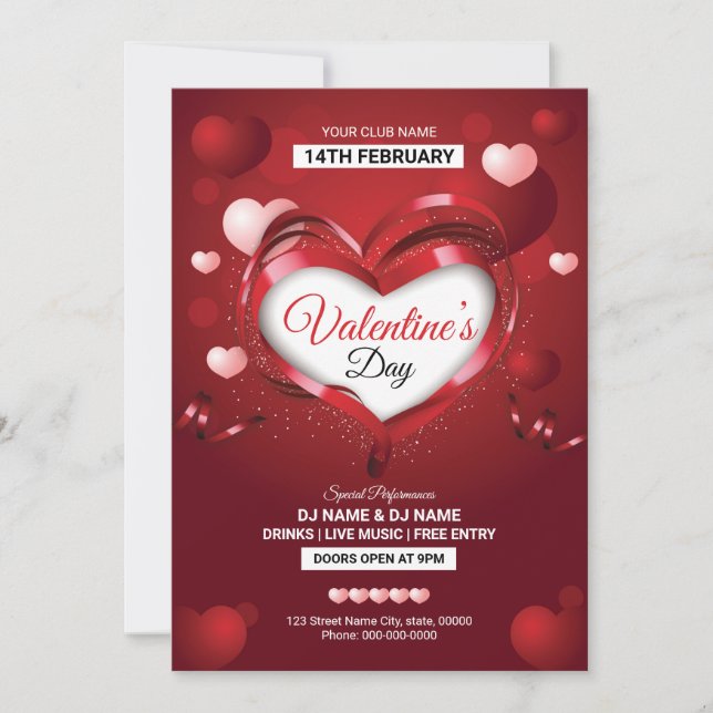 Valentine's Day Invitation Flyer (Front)