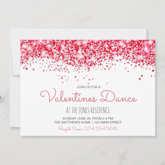 Valentines Day Invitation, Valentine Dance Invitation (Front)
