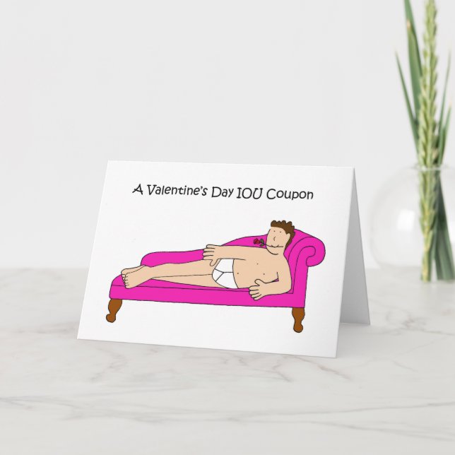 Valentine's Day IOU Coupon for Her Holiday Card (Front)