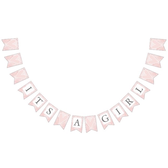 Valentines Day I'ts A Girl Bunting (All)