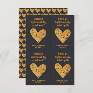 Valentine's Day Joke Covid Glitter Gold and Black Card