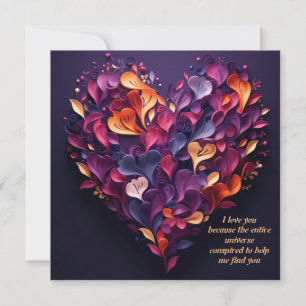 Valentine's day just you and me thankyou postcard