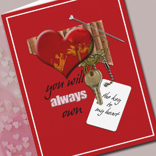 Valentine's Day Key to My Heart Pink Card