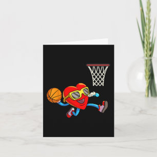 Valentines Day Kids Boys Men Heart Dunking Basketb Card