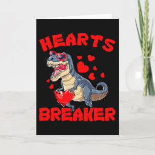 Valentines Day Kids Dinosaur T Rex Lover Hearts Br Card