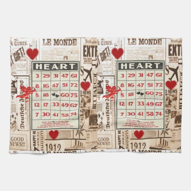 Valentine's Day Kitchen hand towel (Horizontal)