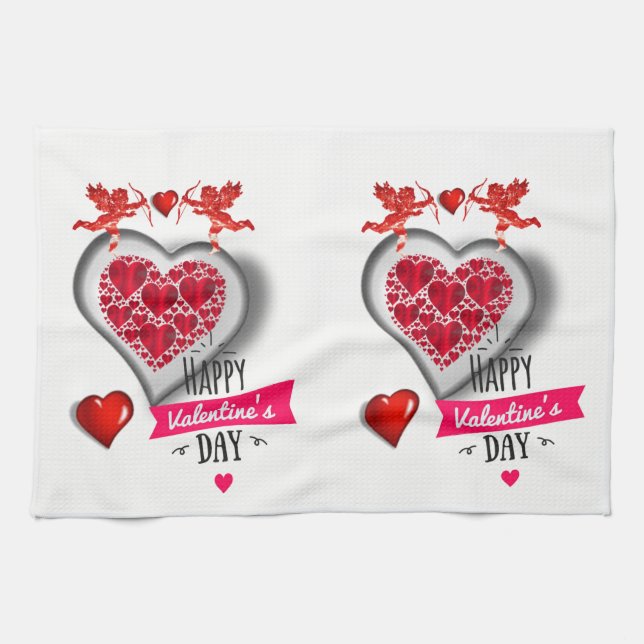 Valentine's Day Kitchen hand towel (Horizontal)