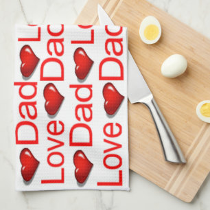 Valentine's Day Kitchen hand towel Love Dad