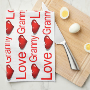 Valentine's Day Kitchen hand towel Love Granny