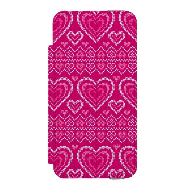 Valentine's Day Knitted Pattern 2 Incipio iPhone Wallet Case (Folio Front)