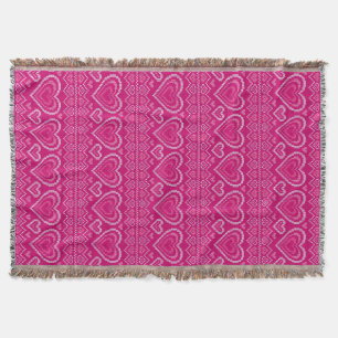 Valentine's Day Knitted Pattern 2 Throw Blanket