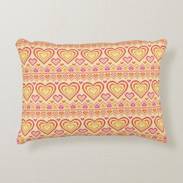 Valentine's Day Knitted Pattern Decorative Cushion (Front)