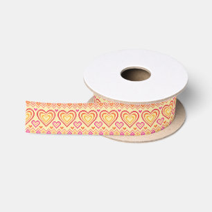 Valentine's Day Knitted Pattern Satin Ribbon