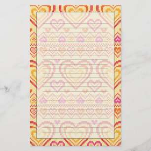 Valentine's Day Knitted Pattern Stationery