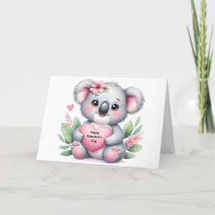 Valentine's Day Koala Bear Holiday Card
