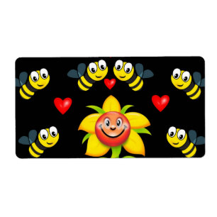 Valentine's Day Labels Bumblebee