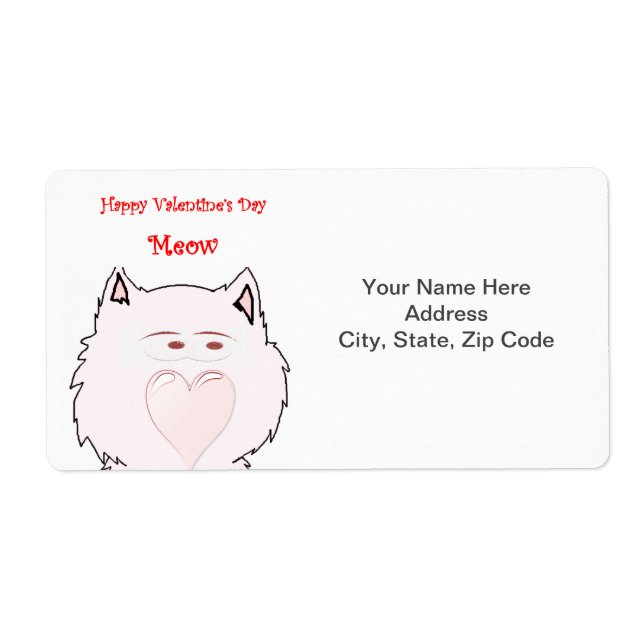 Valentine's Day Labels Cat (Front)