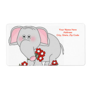 Valentine's Day Labels Elephant