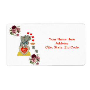 Valentine's Day Labels Elephant
