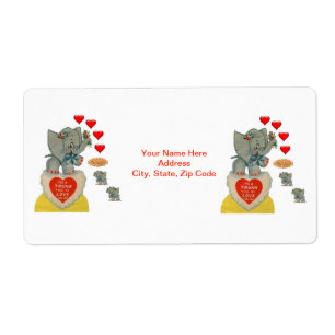 Valentine's Day Labels Elephant