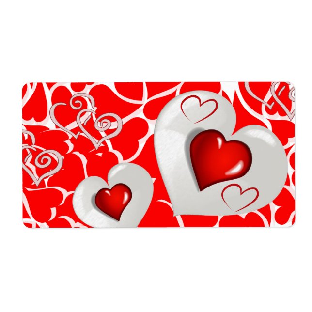 Valentine's Day Labels Heart (Front)