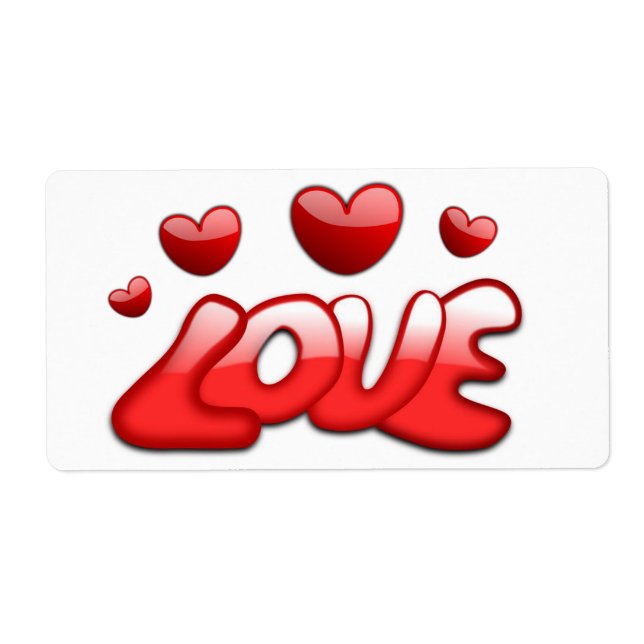 Valentine's Day Labels Heart (Front)