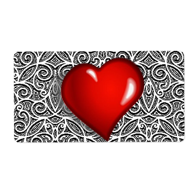 Valentine's Day Labels Heart (Front)
