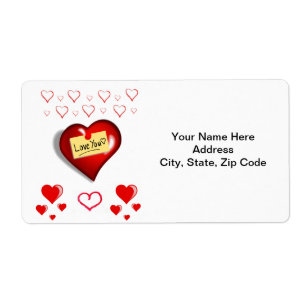 Valentine's Day Labels Hearts