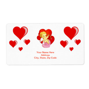 Valentine's Day Labels Hearts