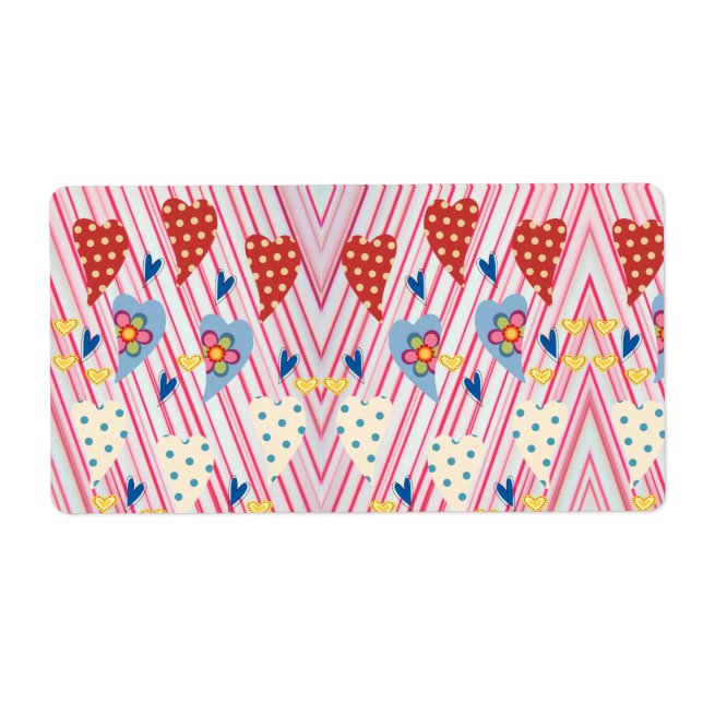 Valentine's Day Labels Hearts  (Front)