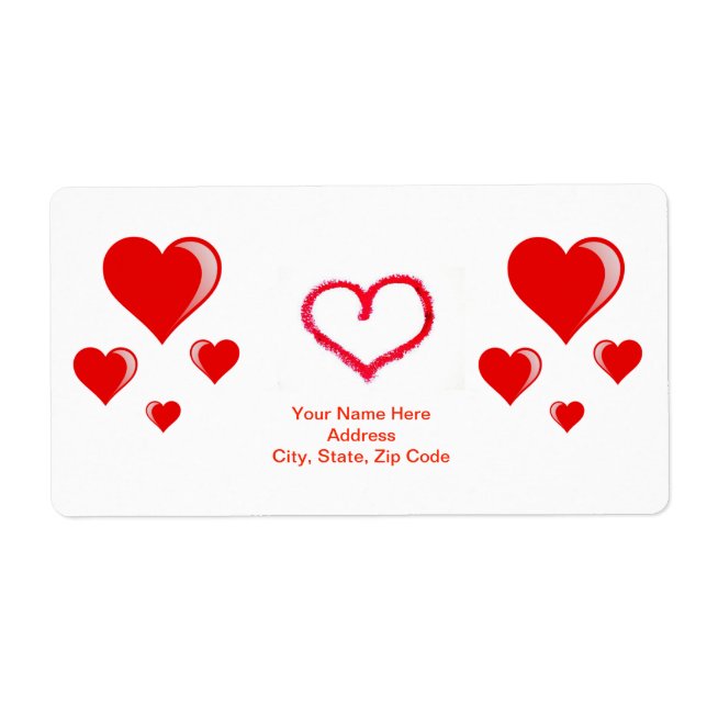 Valentine's Day Labels Hearts (Front)