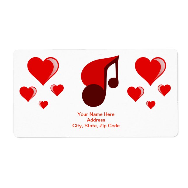 Valentine's Day Labels Hearts (Front)