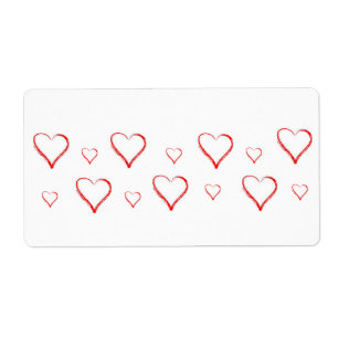 Valentine's Day Labels Hearts