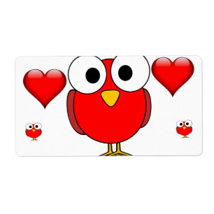 Valentine's Day Labels Owl