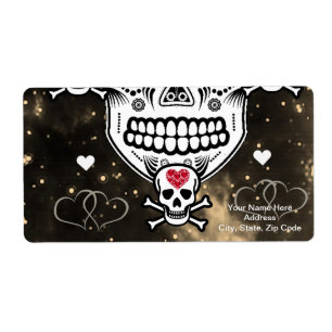 Valentine's Day Labels Skull