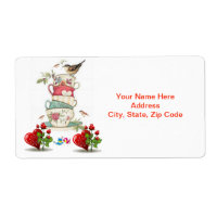 Valentine's Day Labels Vintage Bird